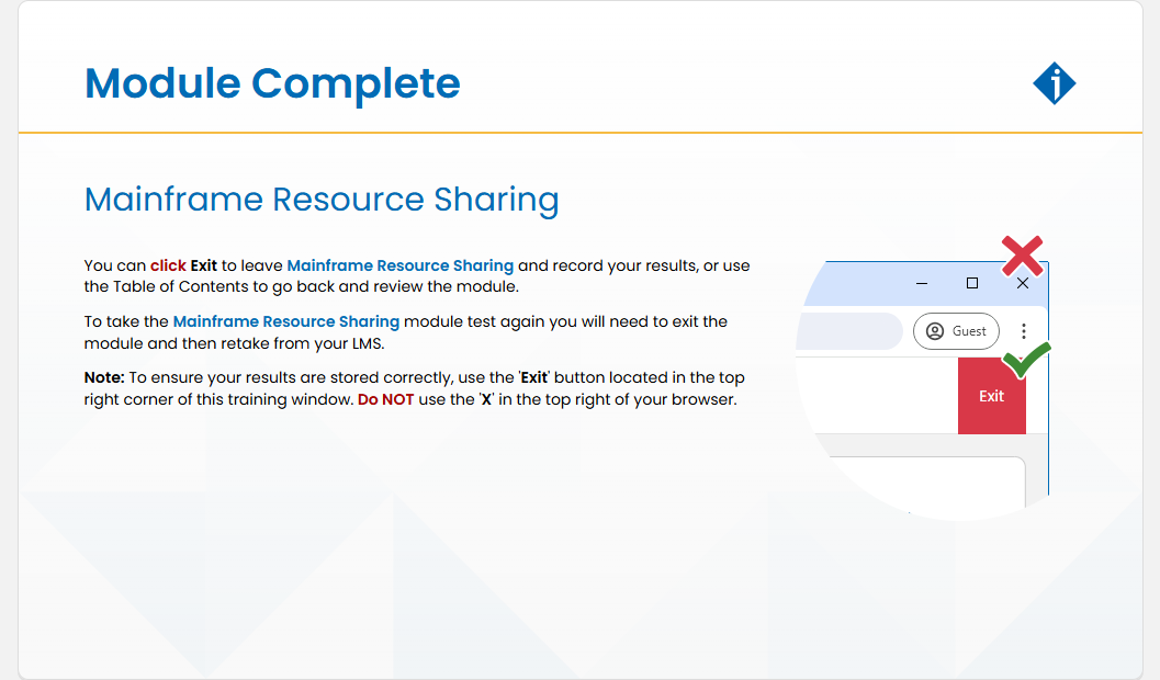 Mainframe Resource Sharing Module Test: Mainframe Resource Sharing - Module Complete screenshot