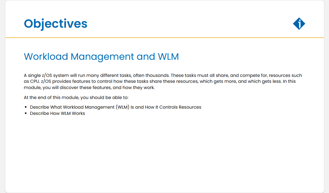Workload Management and WLM Workload Management and WLM - Objectives screenshot