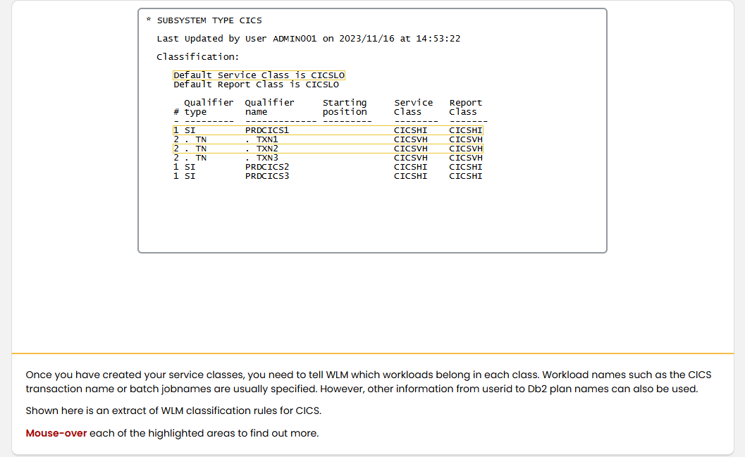Workload Management and WLM How WLM Works: Workload Management and WLM - Classification Rules screenshot