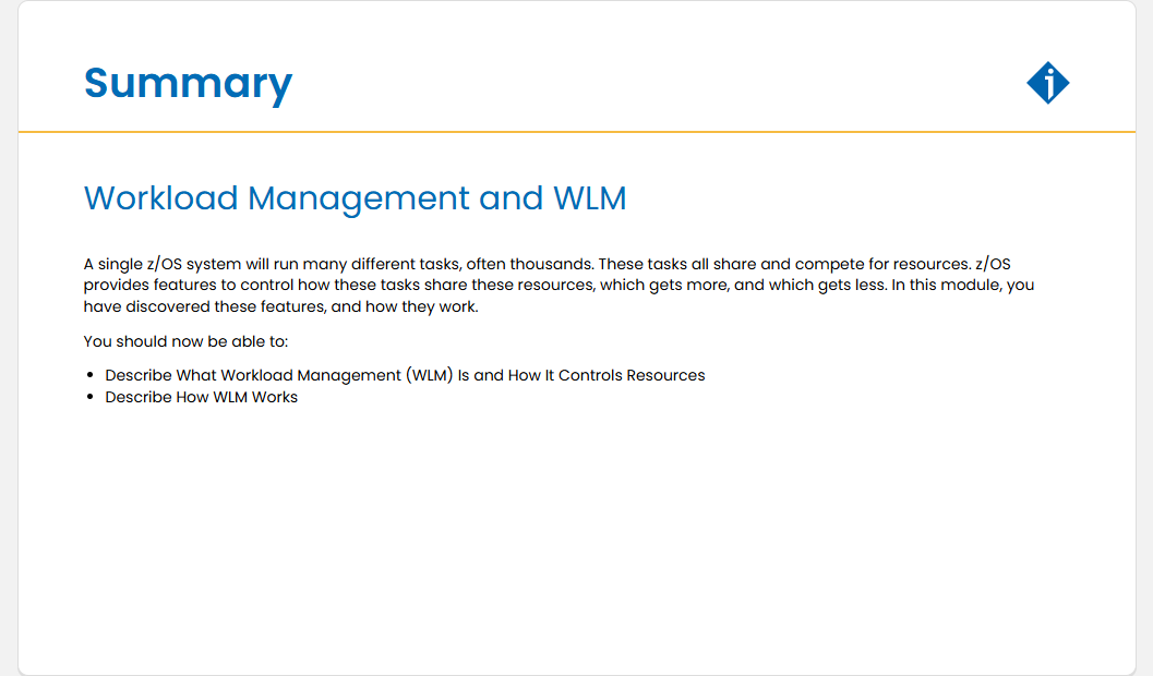 Workload Management and WLM Quiz: Workload Management and WLM - Summary screenshot